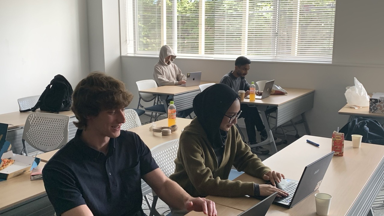 Photo of one of the Hackathon teams