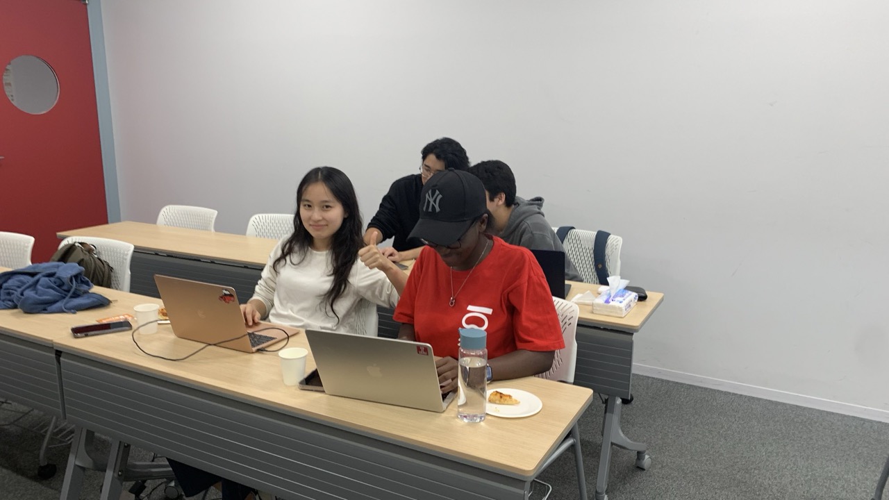 Photo of one of the Hackathon teams