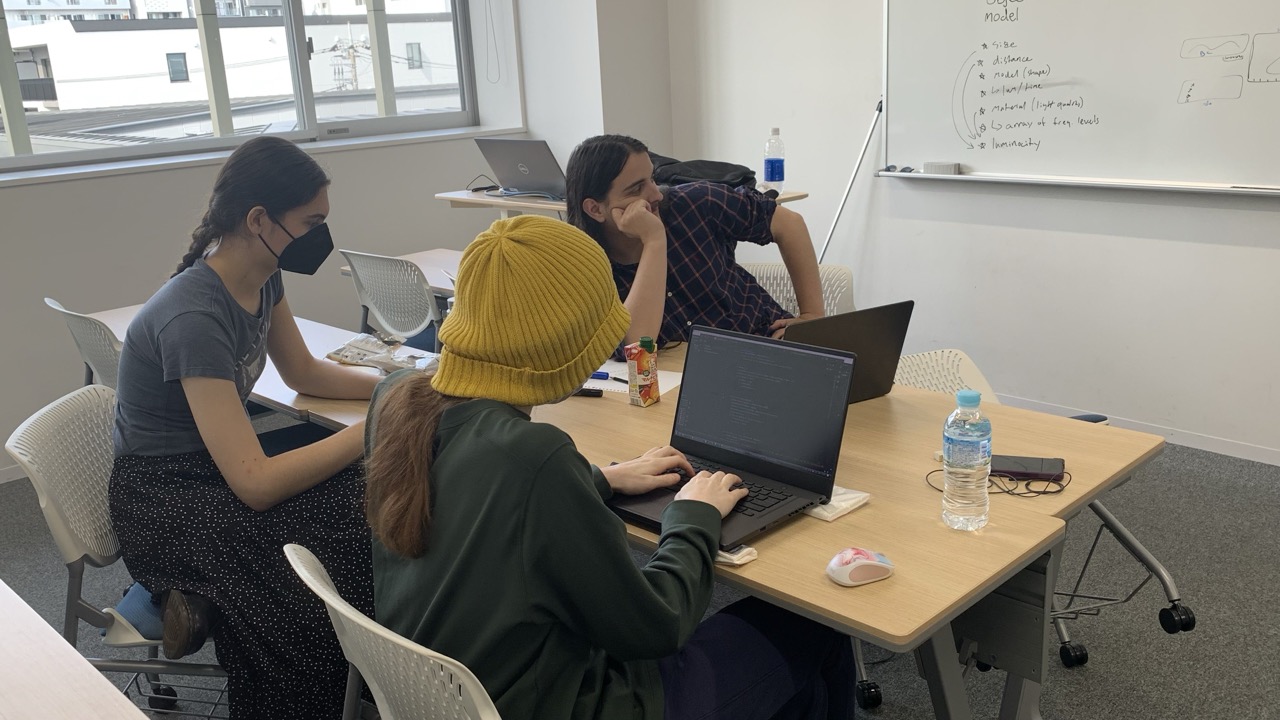 Photo of one of the Hackathon teams